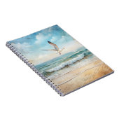 ビーチ飛んでいるのカモメ ノートブック (右側)