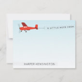 ビーチ飛行機バナー個人用文具 招待状 (正面)