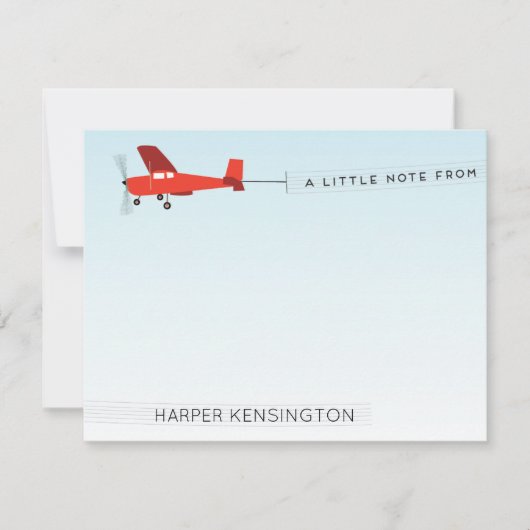 ビーチ飛行機バナー個人用文具 招待状 (正面)