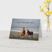 ビーチ馬のグリーティングカード カード (黄色い花)