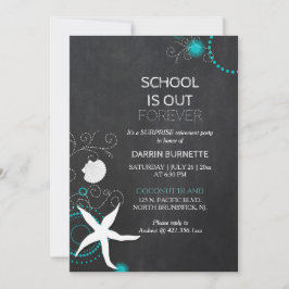 ビーチ驚きの退職パーティーの先生 招待状