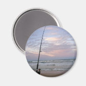 ビーチ魚釣りアットサンセット マグネット (正面/裏面)