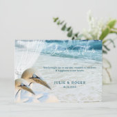 ビーチ鳥ガンネット結婚写真のサンキューカード サンキューカード (スタンド正面)