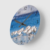 ビーチ鳥バイザ海 ラウンド壁時計 (傾斜)
