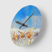 ビーチ鳥時計、サンドパイパー、サンドリング ラウンド壁時計 (傾斜)