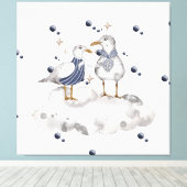 ビーチ鳥 キャンバスプリント (インサイチュ (ウッドフロア))