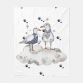 ビーチ鳥 フリースブランケット (正面)