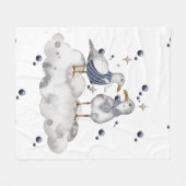 ビーチ鳥 フリースブランケット (正面(横))