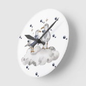 ビーチ鳥 ラウンド壁時計 (傾斜)
