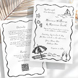 ビーチ黒手描きQR RSVPオールインワン結婚ズ 招待状<br><div class="desc">ビーチ、熱帯、または目的地の結婚式の計画？オリジナルの手で描いたよくはしゃぐ貝や波、そよモダンそよ風の強い海岸魅力を特徴とする赤と白、このビーチ結婚式招待状テンプレートと音を設定する。軽い波状の黒いフレームは柔らかくバイブを追加し、完璧にあなたの海辺のお祝いの喜びの精神を補完する。RSVPソリューションを使用して来頭が切れる、この招待を簡単に行えるように設計されフレンドリーた。ゲストの回答を迅速に収集するための便利で予算の多い方法。背面には、の詳細の宇宙と自動生成されたQRコードが表示さ結婚れ、RSVPは電話を使ったクイックスキャンとして簡単化される。Zazzle上で完全にカスタマイズ可能な権利、デザインソフトウェアやダウンロードは必要ない。単にクリック名前、日付、場所、および余分な情報をパーソナライズする。あなたはお客様のドアに配信された印刷招待状を注文するか、プリントまたは電子メールにデジタル版をダウンロードするかにかかわらず、それはすべてユーザーが行う。ビーチをテーマにしたイラストを愛する理由ユニーク: Budget-フレンドリー: RSVPとQRコードのプリント不要のソフト波状カード頭が切れるは、クリーンで見た縁どい、簡単編集 – オンライン編集 – デザインスキル不要のプリントまたはデジタル形式。ニーズに合ったフォーマットで利用可能。単クリック分で本当に自分のものにするために「パーソナライズ」。</div>