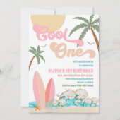 ビーチ1歳誕生日パーティー招待状 招待状 (正面)