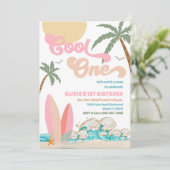 ビーチ1歳誕生日パーティー招待状 招待状 (スタンド正面)