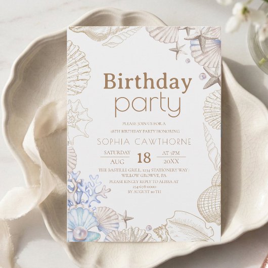 ビーチ18歳の誕生日 招待状