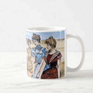 ビーチ1900年のギブソン・ガール コーヒーマグカップ