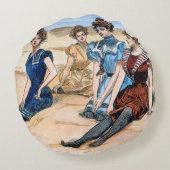 ビーチ1900年のギブソン・ガール ラウンドクッション (裏面)