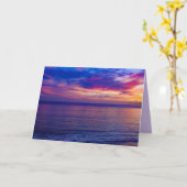 ビーチ2グリーティングカードでの夕日 カード (黄色い花)