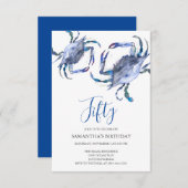 ビーチ50誕生日招待状カニ沸騰 招待状 (正面/裏面)