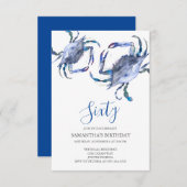 ビーチ60番目の誕生日招待状 招待状 (正面/裏面)