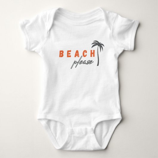 ビーチ。お願い。ベビーボディスーツ&ワンピース ベビーボディスーツ (正面)