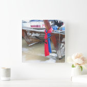 ビーチ|のファイのファイの島、タイのボート スクエア壁時計 (ホーム)