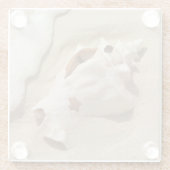 ビーチ|の壮大なトルコ人のカリブ島の貝殻 ガラスコースター (裏面)