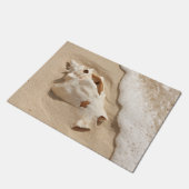 ビーチ|の壮大なトルコ人のカリブ島の貝殻 ドアマット (アングル)