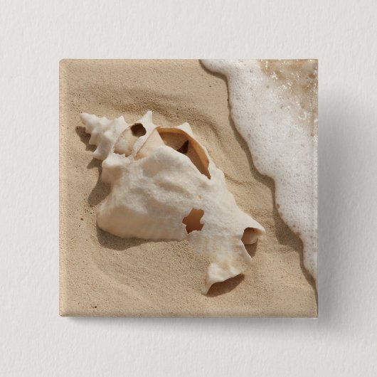 ビーチ|の壮大なトルコ人のカリブ島の貝殻 缶バッジ (正面)