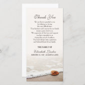 ビーチ|の悔やみや弔慰の貝殻は感謝していしています サンキューカード (正面/裏面)