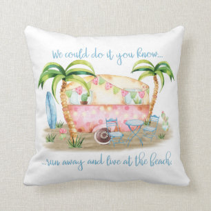 "ビーチ"の-キャンピングカーのキャラバンで遠くにおよび生きている走って下さい クッション