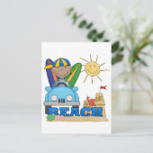 ビーチ アフリカ系アメリカ人少年Tシャツ＆ギフト ポストカード (スタンド正面)