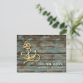 ビーチ アンカー 航海 ウェディング セーブ・ザ・デート 案内ポストカード (スタンド正面)