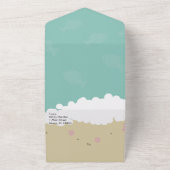 ビーチ イラスト サンド クラブ ウェディング オールインワン招待状 (外側)