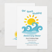 ビーチ ウェディング アニバーサリー ディナー パーティー 招待状 (正面/裏面)