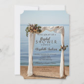 ビーチ ウェディング アーチ フラワーブライダルシャワー 招待状 (正面)