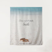 ビーチ ウェディング シャワー 背景 タペストリー (正面)