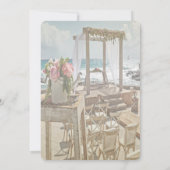 ビーチ ウェディング レトロ アーチ 招待状 (裏面)