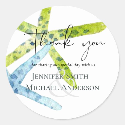 ビーチ ウェディング 海洋と生命の祝福 ラウンドシール (正面)