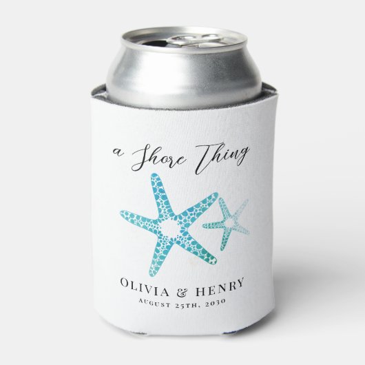 ビーチ ウェディング "A Shore Thing" ヒトデ 缶クーラー (缶正面)