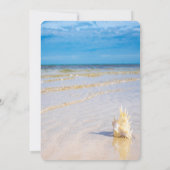 ビーチ ウェーブ ストリング ライト シーシェル RSVP 招待状 (裏面)