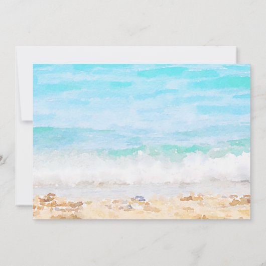 ビーチ・ウォーターカラー結婚式の披露宴招待状 招待状 (裏面)