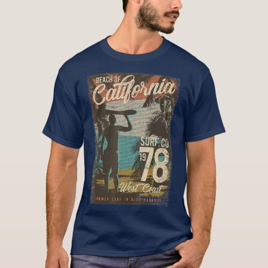 ビーチ・オブ・カリフォルニアサーフ1978西海岸 Tシャツ (正面)