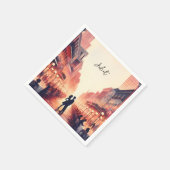 ビーチ オーシャン サマー ニューオーリンズ ブライダルシャワー スタンダードカクテルナプキン (角)