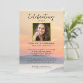 ビーチ オーシャン サンセット ライフ セレブレーション フォト 招待状 (スタンド正面)