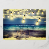 ビーチ オーシャン テーマ Save The Date 箔招待状 (裏面)