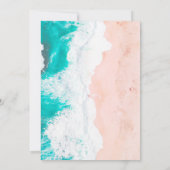 ビーチ オーシャン トロピカル ティール ホワイト ブラウン ウェディング 招待状 (裏面)