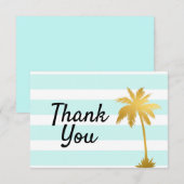 ビーチ・オーシャン・パームツリーのテーマの感謝カード サンキューカード (正面/裏面)