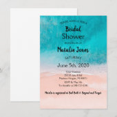 ビーチ オーシャン ブルー 海辺 ウェディング シャワー 招待状 (正面/裏面)