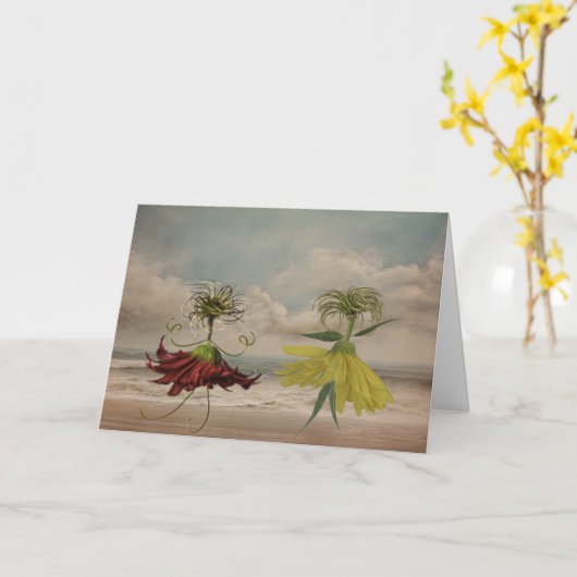 ビーチ カード (黄色い花)