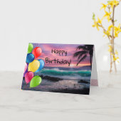 ビーチ カード (黄色い花)