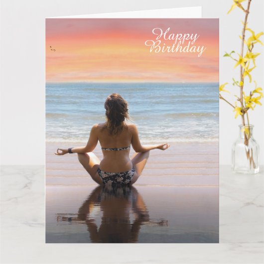 ビーチ カード (黄色い花)